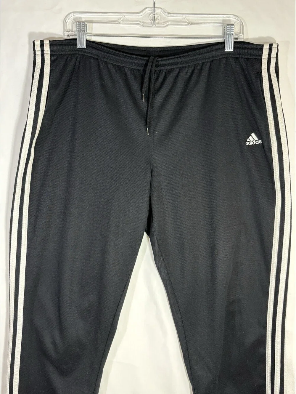adidas 3 Stripe 3/4 Training Track Pants Mens L Black Soccer Athletic Joggers